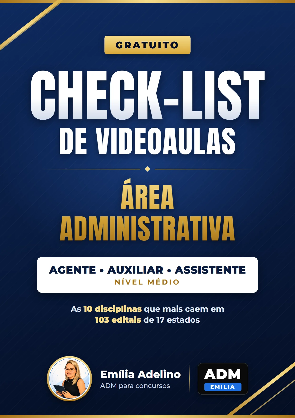Check-list de Videoaulas - Área Administrativa